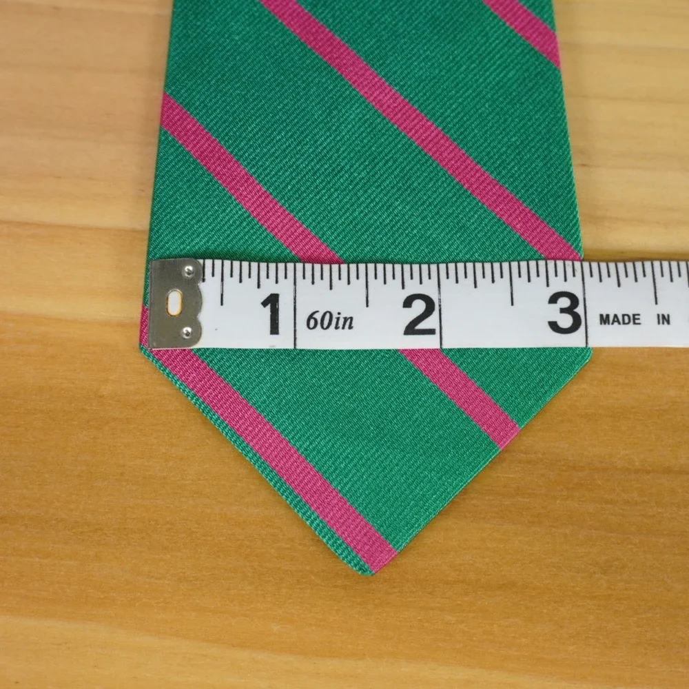 Polo Ralph Lauren Necktie Kids One Size Green Pink Striped Silk Italian Made